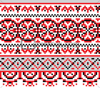 Ukrainian national pattern cross stitch background