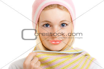 girl in cap and scarf