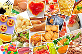 pictures of different food, shot by myself, simulating a wall of