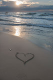 Heart at the beach