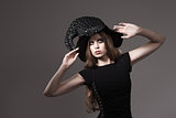 sexy dark lady with witch hat 