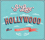 Vintage greeting card from Hollywood - California.
