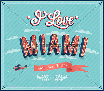 Vintage greeting card from Miami - Florida.