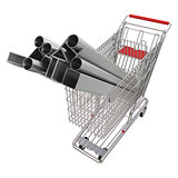 Metal rolling in a basket for shopping