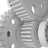 White shafts, gears and bearings