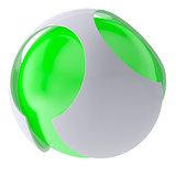 3d glow green abstract sphere