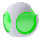 3d glow green abstract sphere