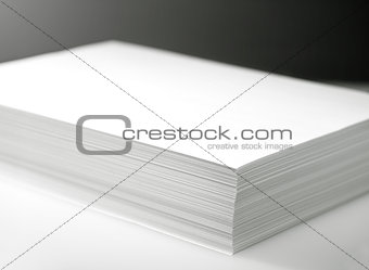 Stack of white printer and copier paper 