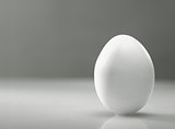 Simple as... White egg over desk with reflection and shadow