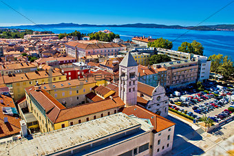 Zadar rooftops aerial city view