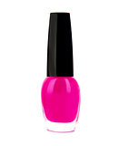 Nail polish of pink color isolated on white