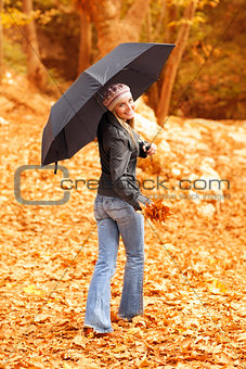 Young lady with umbrella