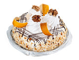 Cake with cream and nuts