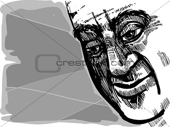 man face artistic drawing illustration