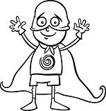 boy in hero costume coloring page