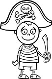 boy in pirate costume coloring page