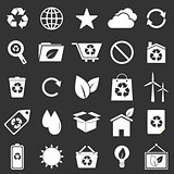 Ecology icons on gray background