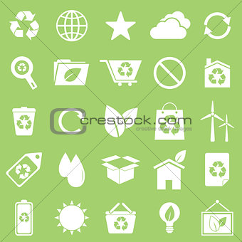 Ecology icons on green background