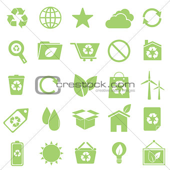 Ecology icons on white background