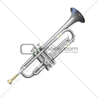 Silver Trumpet Isolated