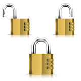 Brass Open And Closed Isolated Padlock
