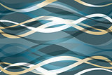 Abstract background with blue and gold ribbons