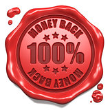 Money Back - Stamp on Red Wax Seal.