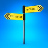 Recession or Recovery. Concept of Choice.