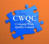 CWQC on Blue Puzzle Pieces. Business Concept.