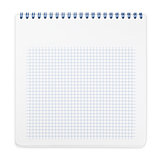 Spiral notebook with squared paper sheets