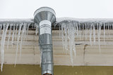 icicles on the house roof