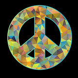 peace symbol on black background