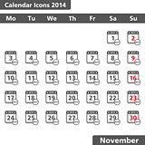 Calendar icons, November 2014