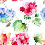 seamless wallpaper with summer flowers