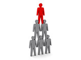 Human pyramid. Team hierarchy. Company boss.