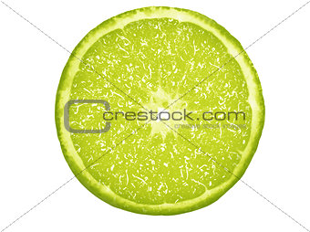 Slice of fresh lime