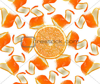 Orange peel and slice