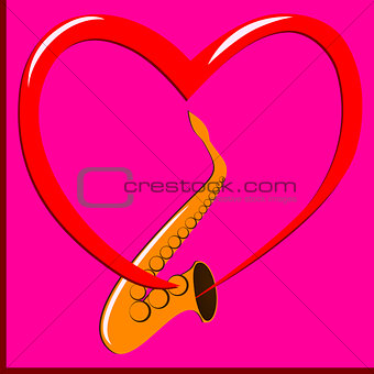 Red heart and Saxophone