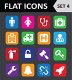 Universal Colorful Flat Icons. Set 4.