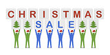 Men holding the words Christmas Sale.