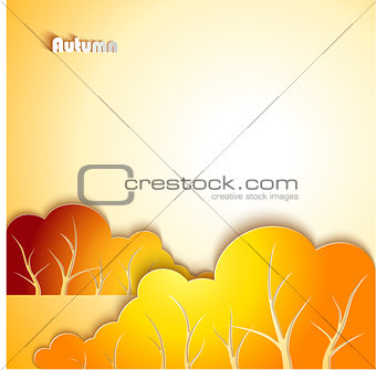 Abstract autumn landscape. Paper design background.