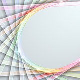 Abstract transparent rainbow ribbons on gray background