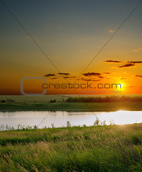 good sunset over river