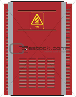 Red steel door