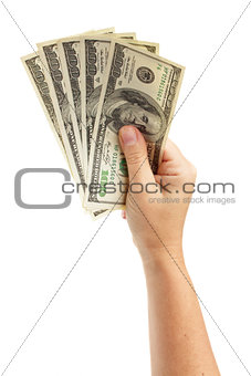 hand holding  dollars