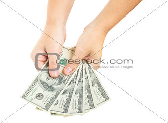 hands giving dollars