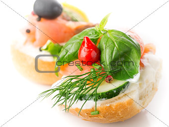 Sandwich with red fish