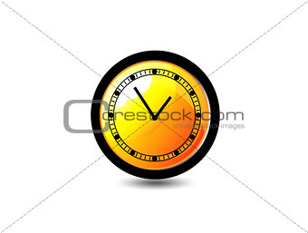 Vector yellow clock