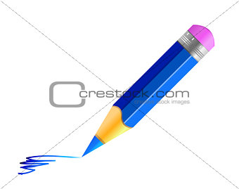 Vector blue pencil