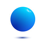 Blue Ball isolated on a White background with clipping path